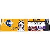 Pedigree High Protein Wet Dog Food, Adult Soft Canned Dog Food Variety Pack, Chicken Duck & Beef Bison Flavor, 13.2 oz. Cans, 12 Count