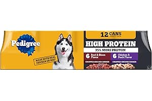 Pedigree High Protein Wet Dog Food Chicken Duck & Beef Bison Flavor Variety Pack 13.2 oz. Cans 12 Count