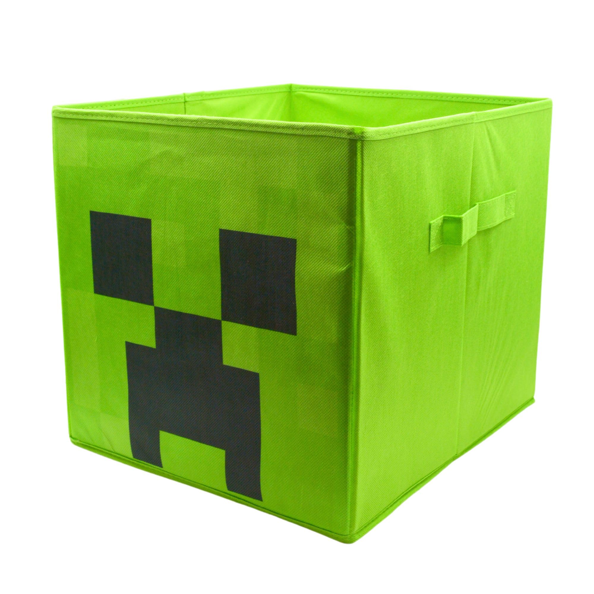 Minecraft Creeper Kids Bedroom Storage Boxes + Handles Durable Fabric Foldable Box Cubes Compatible Kallax Furniture | Organiser for Kids Toy Room & Playroom — image 1