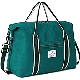 ADVEZO Duffle Bag for Travel Foldable Carry on Travel Bag with Wet Pocket Small Medium Weekender Overnight Bags for Women, 38L Waterproof Sport Gym Bag for Men with Computer Compartment (Peacock Blue)