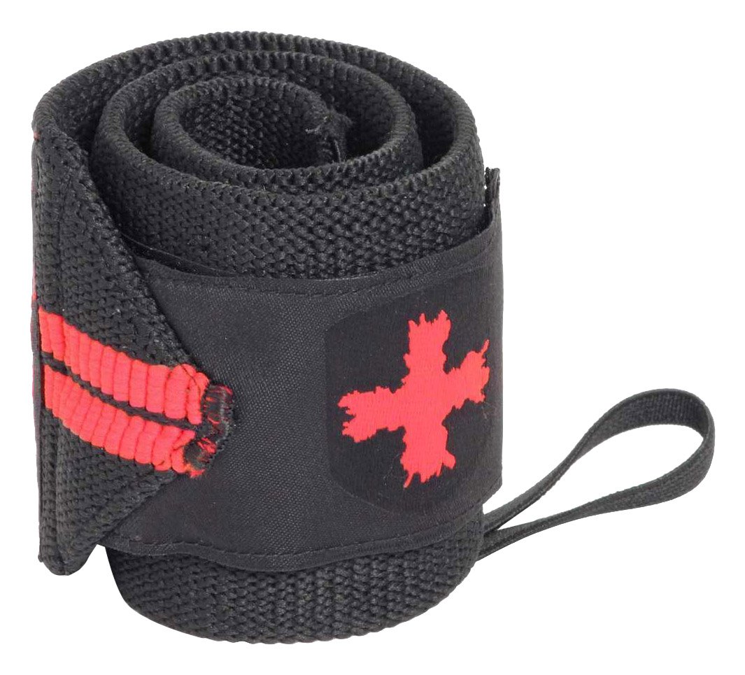 Harbinger 18" Red Line Wrist Wraps-Competiton grade Elastic Stabilises and Supports the Wrists,Adjustable Hook and Loop Fastener for Quick Fit Changes,Ideal For Heavy Lifting,45.72cm,Black/Red