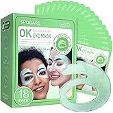 SPODARE OK Shape Eye Masks, 360° Fit Under Eye Patches with Collagen and Lavender Flower Extract, Firming Eye Masks for Puffy Eyes, Wrinkles, Self Care Gifts for Women - 18 Pairs, Calm Green