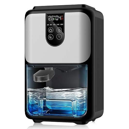 Dehumidifier for Home,1800ml Electric Dehumidifier with Quiet & Auto Shut off 7 Colour Lights 48H Timer Portable Small Dehumidifiers for Wardrobe, Bedroom, Bathroom, Closet, Basements, RV