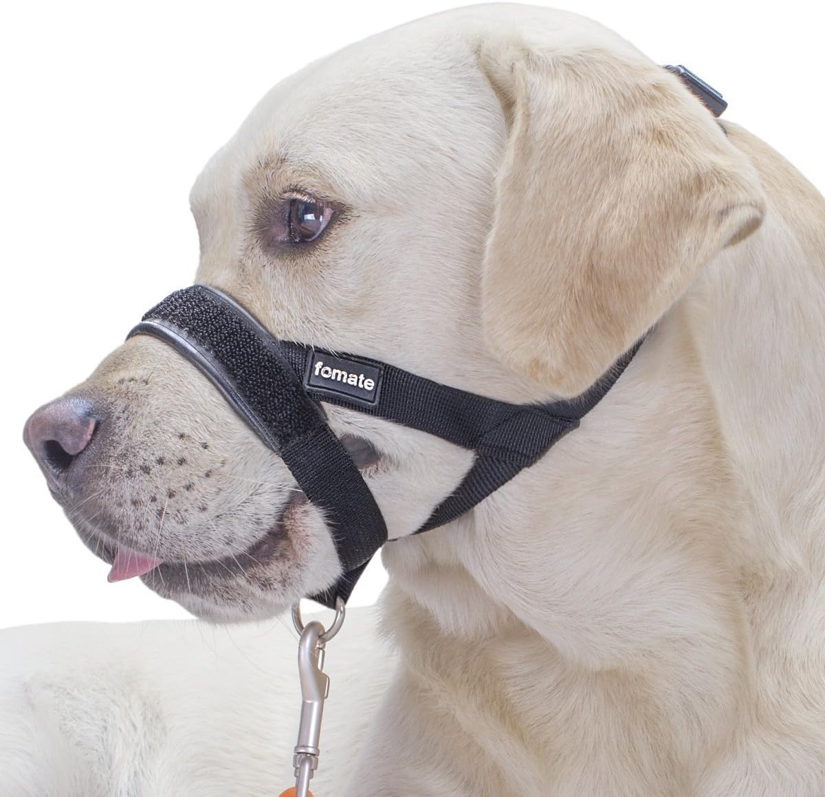 FOMATE Dog Muzzle loop, Quick fit anti-bitting stop pulling walk heel perfect follow head collar