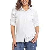 33,000ft Women's UPF 50+ UV Long Sleeve Sun Protection Safari Shirts Quick Dry Outdoor Fishing Hiking Travel Shirt