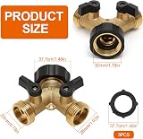 Yoicn Lth Brass Hose Splitter 2 Way with Individual On Off Valves 3/4 view 2