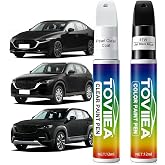 Toviiea Jet Black Mica(41W) Touch Up Paint for MAZDA | 2-In-1 Car Scratch Remover Pen, Car Paint Scratch Repair Kit for Scratches, Chips &amp; Nicks,2-PCS SET