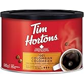 Tim Hortons 100% Colombian, Fine Grind Coffee, Dark Medium Roast, 640g Can