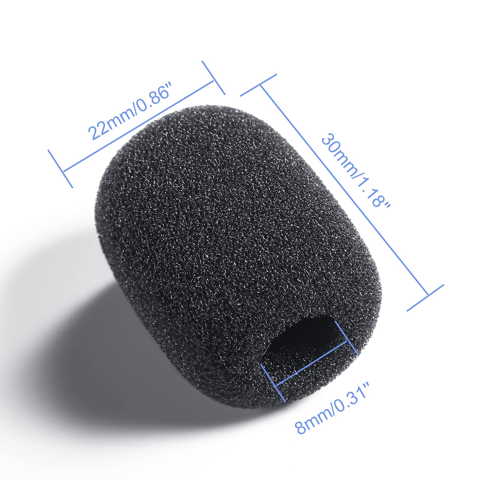 Weewooday 50 Pieces Mini Foam Microphone Windscreen Headset Mic Covers Foam Protection for Small Lapel and Lavalier Microphones(Black)