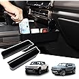 Suetlcoity for Hummer EV Accessories Center Console Organizer New Gear Shifter Storage Box Compatible with 2022-2024-2025 Hummer EV SUV Truck Pickup Gear Shift Console Side Tray 2PCS (Black)