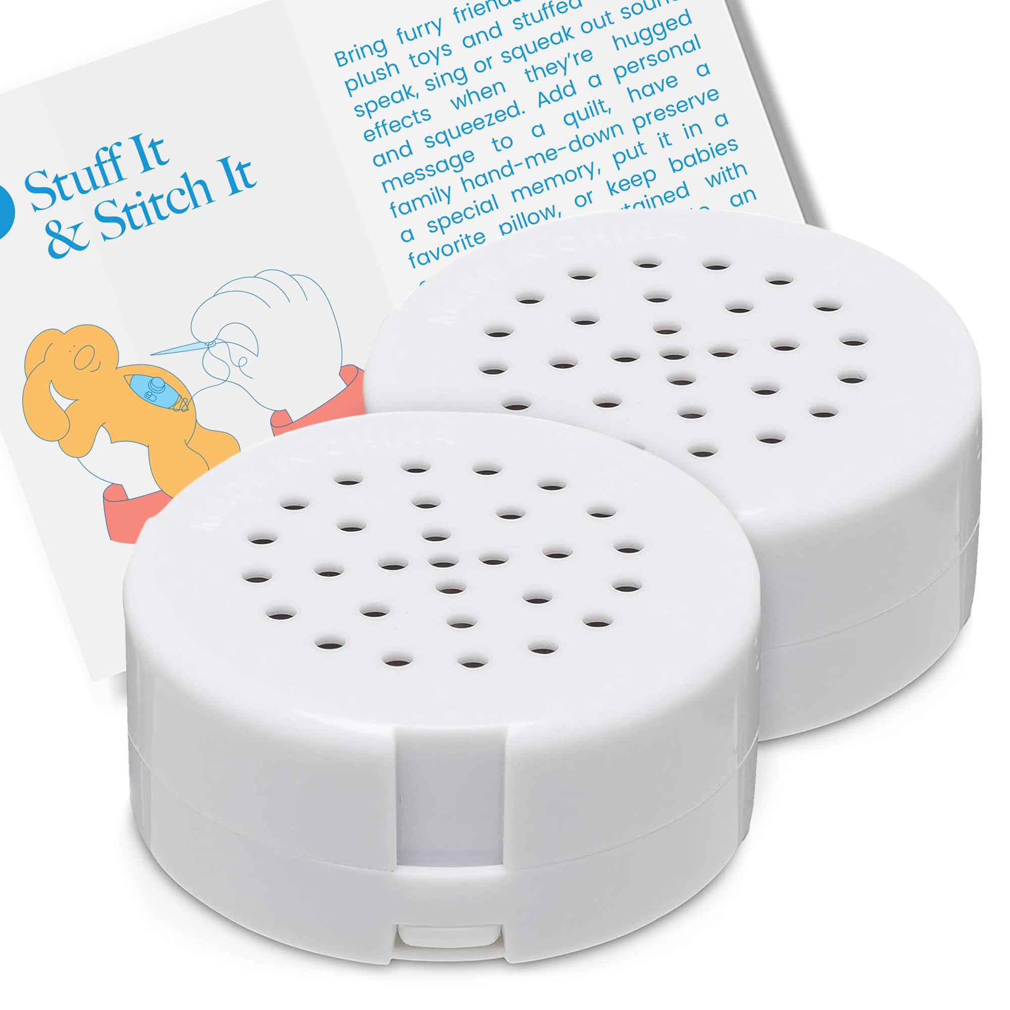 VoiceGift 60-Seconds Multi-Media Audio & Voice Recorder (2 Pack | Multi-Message Audio Recorder - White)