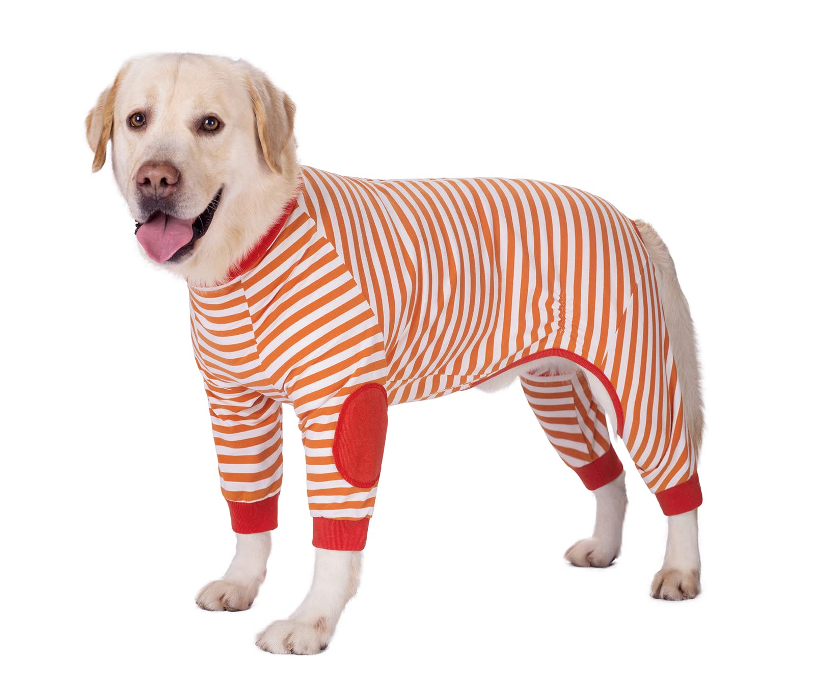BT Bear Dog Clothes for Large Dogs Pajamas Soft Breathable Pet Jumpsuit with Zipper Soft Cotton Stripe for Medium Large Dogs