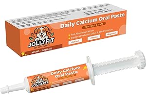 JOLLYFIT Oral Calcium for Whelping Dogs & Cats, Fast-Absorbing Calcium for Dogs, Supports Whelping Labor and Milk Production, Enhances Colostrum for Puppies, Daily Calcium Supplement for Pets - 1 oz