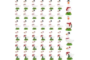 GGSTDDUP 40 Pcs Mini Resin Christmas Goose Tiny Goose Figurines Miniature Animal Figurines Fairy Garden Miniature Moss Landscape for DIY Cake Crafts Dollhouse Christmas Desk Decor
