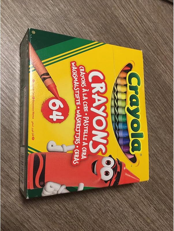 Pastelli a Cera, Confezione da 64 crayon, Temperino Incluso nella Confezione, per Scuola e Tempo Libero, 64 Colori Assortiti, Realizzati con Energia Solare, 52-6448