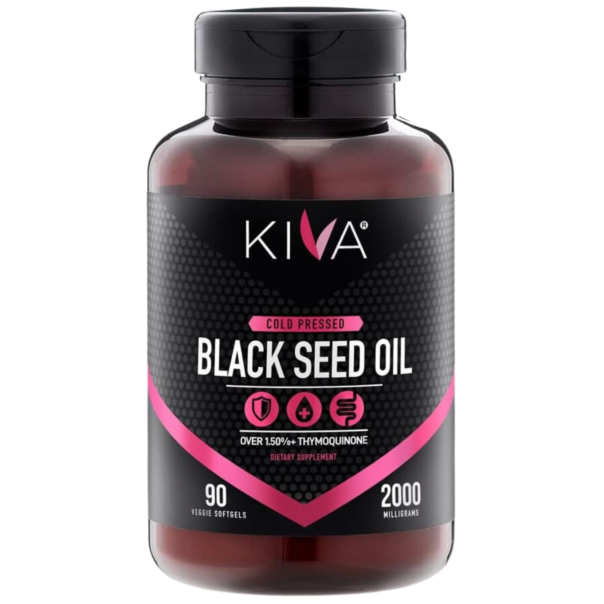 Black Seed Oil Softgel Capsules - Cold-Pressed (2000mg), 1.5%+ High Thymoquinone (TQ), 100% Turkish Nigella Sativa Seed Oil, 90 Vegan Softgels