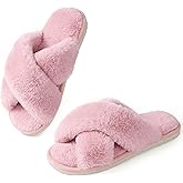 Ankis Womens Fuzzy Slippers Memory Foam Cross Band Cozy House Slippers Plush Home Fluffy Furry Slippers Open Toe Cute Soft Ladies Indoor Outdoor Slipper Slides Wedding Bride Shoes Gifts