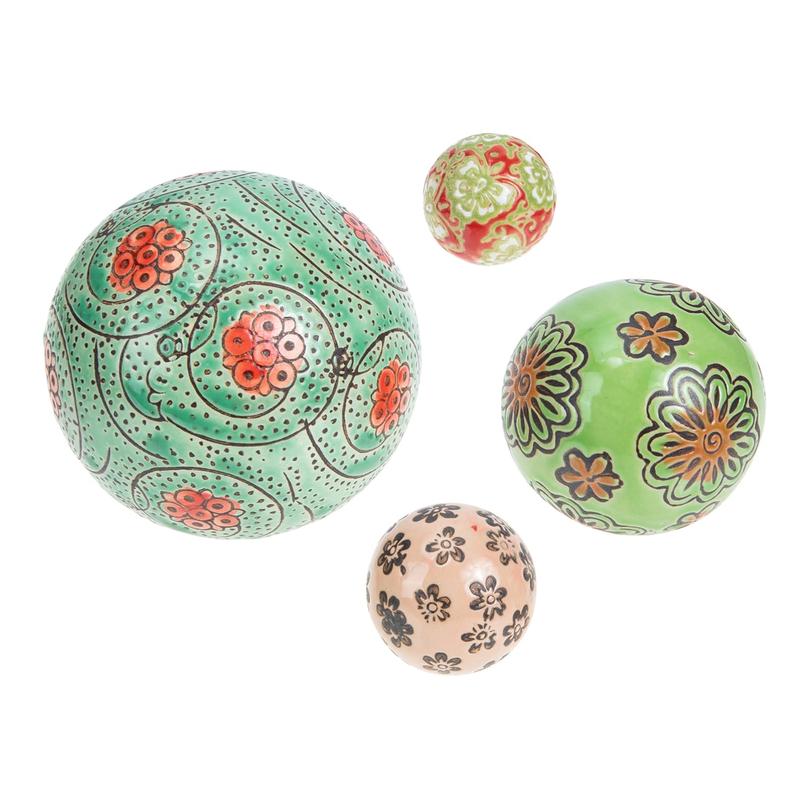 GANAZONO 4pcs Decorative Porcelain Balls Chinese Style Porcelain Balls Oriental Decorative Orbs Porcelain Spheres Floating Ceramic Balls Table Centerpiece Balls for Tray Bowl Vase Basket Decoration