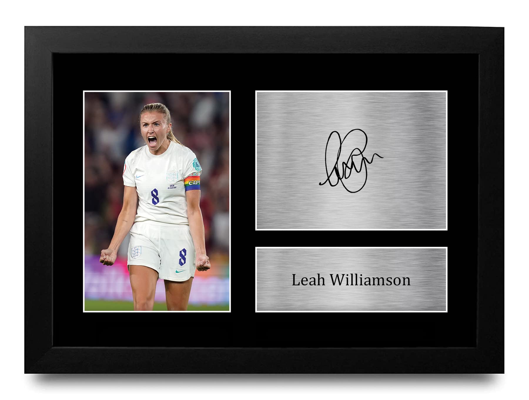 HWC Trading FR A4 Leah Williamson Womens England Gifts Printed Signed Autograph Picture for Football Fans and Supporters - A4 Framed
