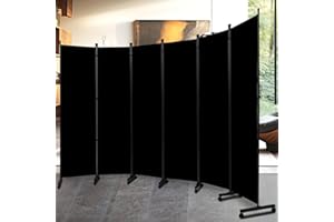 HOMSCREENER Room Divider Folding Privacy Screens with Lockable Wheels, 132'' Partition Room Dividers Freestanding Room Divider Fabric Panel for Room Separation, Wall Divider for Home Office Bedroom Dorm Decor