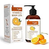 DERMAXGEN Organic 20% Vitamin C Serum for Face – Natural Anti-Wrinkle Serum with Hyaluronic Acid & Vitamin E – Anti-Aging Moisturizer for Fine Lines, Dark Spots & Hyperpigmentation – 8 Fl oz