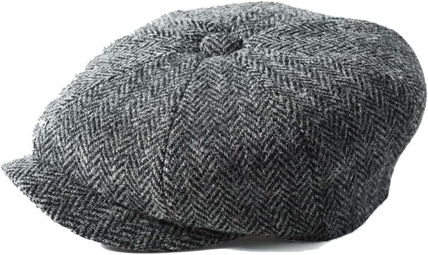 Failsworth Hats Carloway 8-Piece Bakerboy Harris Tweed Grey 4615