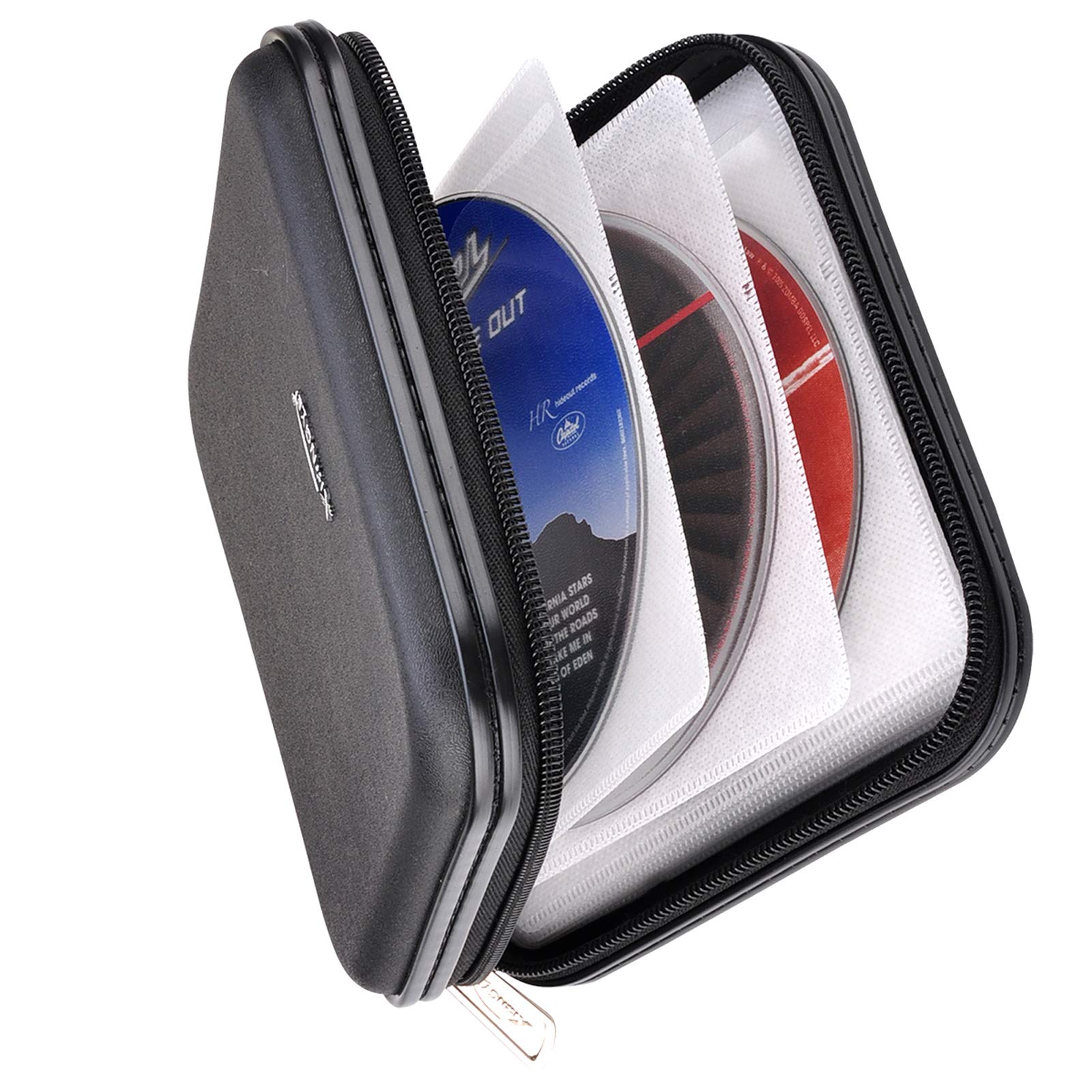 Photo 1 of XiongYe CD DVD Wallet, 32 Capacity Heavy Duty, DVD CD Case Holder for Car,Portable DVD/VCD Storage Disk, Hard Shell Sturdy case, Car CD Disk Holder, Booklet, Blu-ray Wallet (32 Capacity,Black)