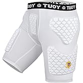 TUOY Youth Padded Compression Shorts Padded Football Girdle 6-Pads Hip Protector