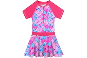 BAOHULU Toddler Girls Swimsuit One Piece Cute Floral Dress Swimwear 3-8 Years