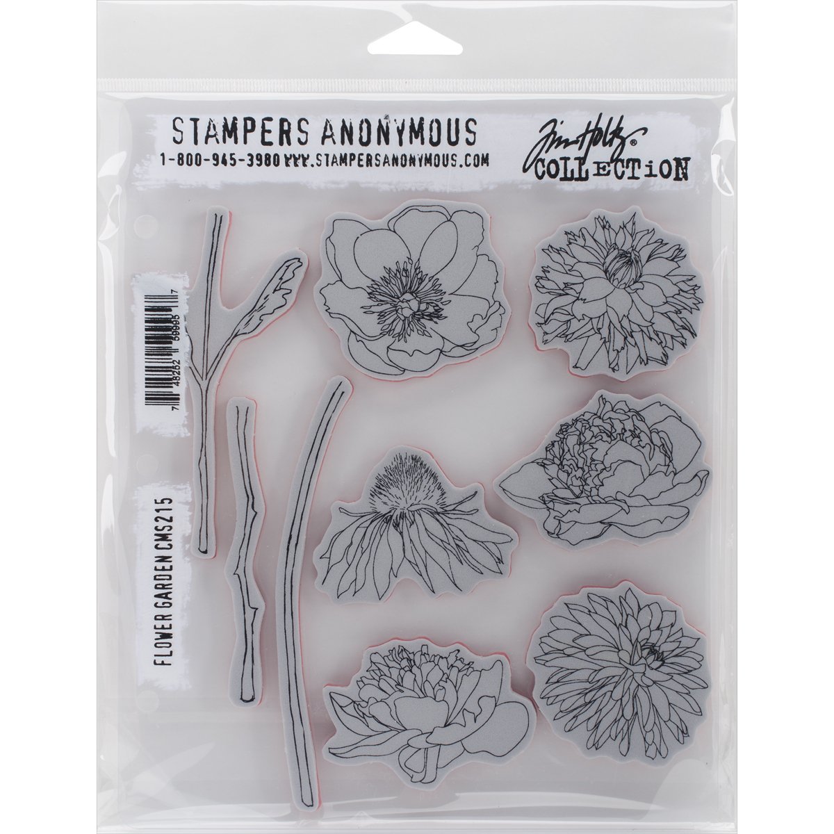 Stampers Anonymous Tim Holtz Cling Rubber Flower Garden Stamp Set, 7 x 8.5" eBay