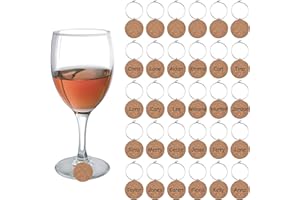 URROMA Blank Cork Wine Glass Charms 30 Pcs Wedding Wine Charms Personalized Drink Identifiers Wine Accessories Wine Glass Mar