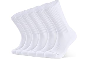 CLOSEMATE Mens Moisture-Wicking Cushioned Performance Socks Athletic Crew Socks for Workout & Daily Activities 6 Pairs