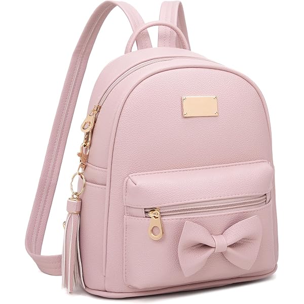 Amazon.com: ALAZA Gift Pink Bow Pattern Mini Backpack Purse  display picture 1