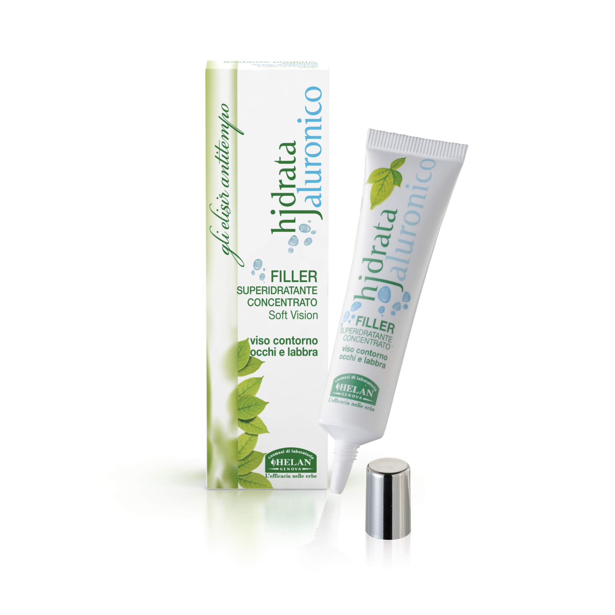 Helan Elisir Antitempo - Anti-Wrinkle Eye Cream, Lip, & Face Cream for Skincare with Triple Action Hyaluronic Acid, Vegan Antiage Under Eye Cream & Moisturising Concentrated Filler, Made in Italy 15ml