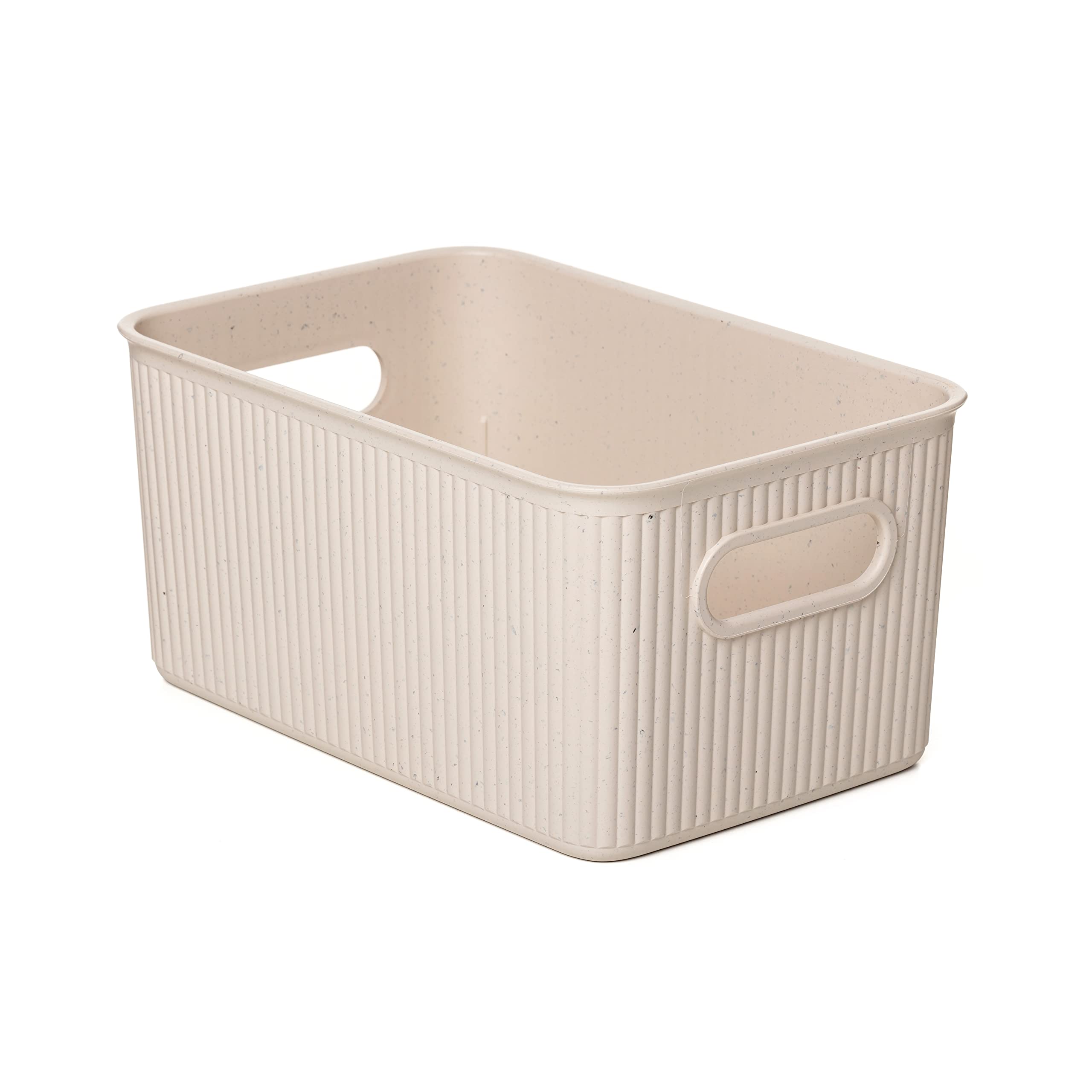 TATAY Plastic Storage Basket 5 L Baobab | Organizer Box | Integrated Handles | Compact and Versatile Design | 100% Recycled BPA-Free Plastic | 18,1x27,2x13 cm, Ecohome