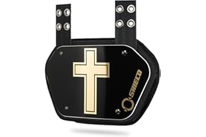 O Shield Golden Cross Chrome Football Back Plate, Lower Back Pads for Football Players, Rear Protector, Cross Series