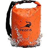 Pristis Waterproof Dry Bag, 5L Lightweight Floating Kayak Storage Backpack for Men Women, Durable Outdoor Roll Top Dry Sack Gear Accessory for Kayaking Fishing Rafting Beach Camping, Orange