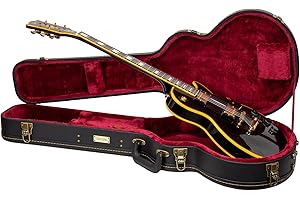 Crossrock Les Paul Electric Guitar Case -Vintage Hardware, Sponge Lining, Metal Feet, Storage Space-Black (CRW520LBK)