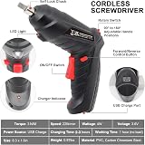 MYMULIKE 48 in 1 Cordless Electric Screwdriver Drill 90 Deg Rotated LED Light view 6
