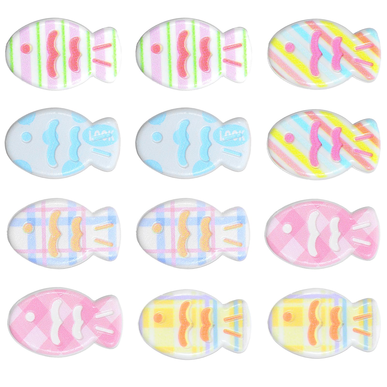 Photo 1 of HJZHII 12PCS Small Fish Hair Clips, Colorful Plaid Fish Clip Cute Mini Fishes Shaped Alligator Clips Kawaii Sea Animal Hair Accessories Plaid Fishes Marine Themed Barrettes for Women Girls