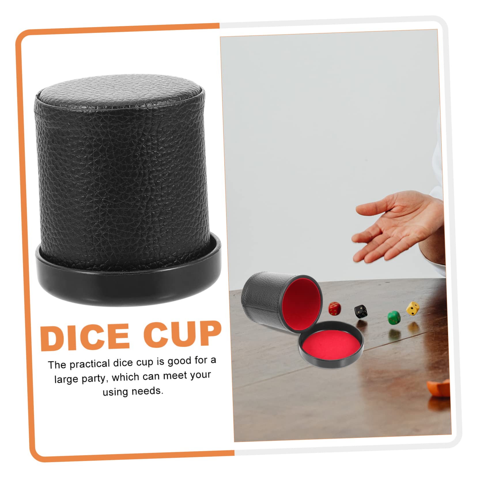 KONTONTY Leiser Würfelbecher Aus Leder Mit Filz Innenfutter Kompakter Würfelhalter Für Party Bar Und Würfelspiel Zubehör 3