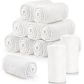 Tinideya 12 Pcs Flannel Fleece Throw Blanket Bulk 50 x 60 Inch Soft Fleece Blanket Warm Throw Blanket Coral Blankets for Couch Sofa Home Wedding Gifts Season (Cream White)