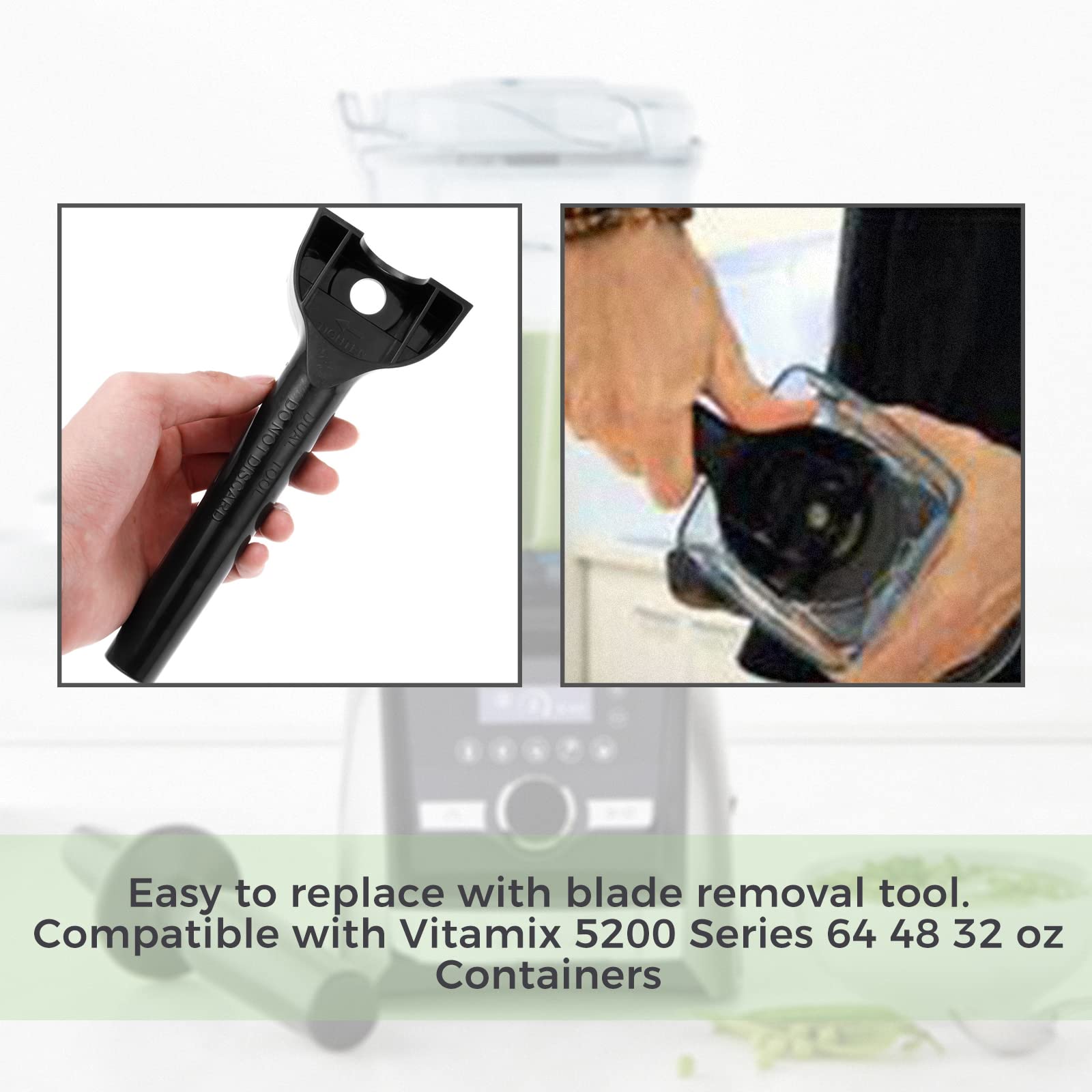 Blender Blade Replacement for Vitamix, 4 Wet Blade with Wrench, Retainer Nut, Drive Socket Repair Kit, Compatible with Vitamix 5200 Series Blender Mixer 32oz and 64oz Standard Container