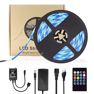 LED Streifen,Starlotus 5M LED Bänder Sync mit Musik RGB SMD 5050 300Leds IP65 Wasserdicht, Voice Kontrolle LED Lichtband mit 