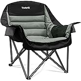 Youtanic Oversized Camping Chair, Portable Folding Camping Chairs with Side Pocket, Cup Holder and Carry Bag, Heavy Duty Outdoor Camping Chairs for Adults, Fishing, Sports, Trip, up to 400lbs, Style 4