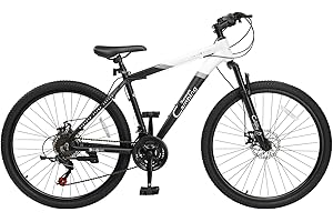 CamPingSurvivals 24/26/27.5" Mountain Bike Aluminum Bicycle with Ultralight Aluminum Frame, Powerful Mechanical Dual Disc Brakes, Double Wall Rims and Premium XC Tires, Men & Women Bike with Tool Kit