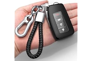 Autophone Compatible with Lexus Key Fob Cover with Keychain Soft TPU 360 Degree Protection Key Shell Case for RX ES GS LS NX RS GX LX RC LC Smart Key-Black