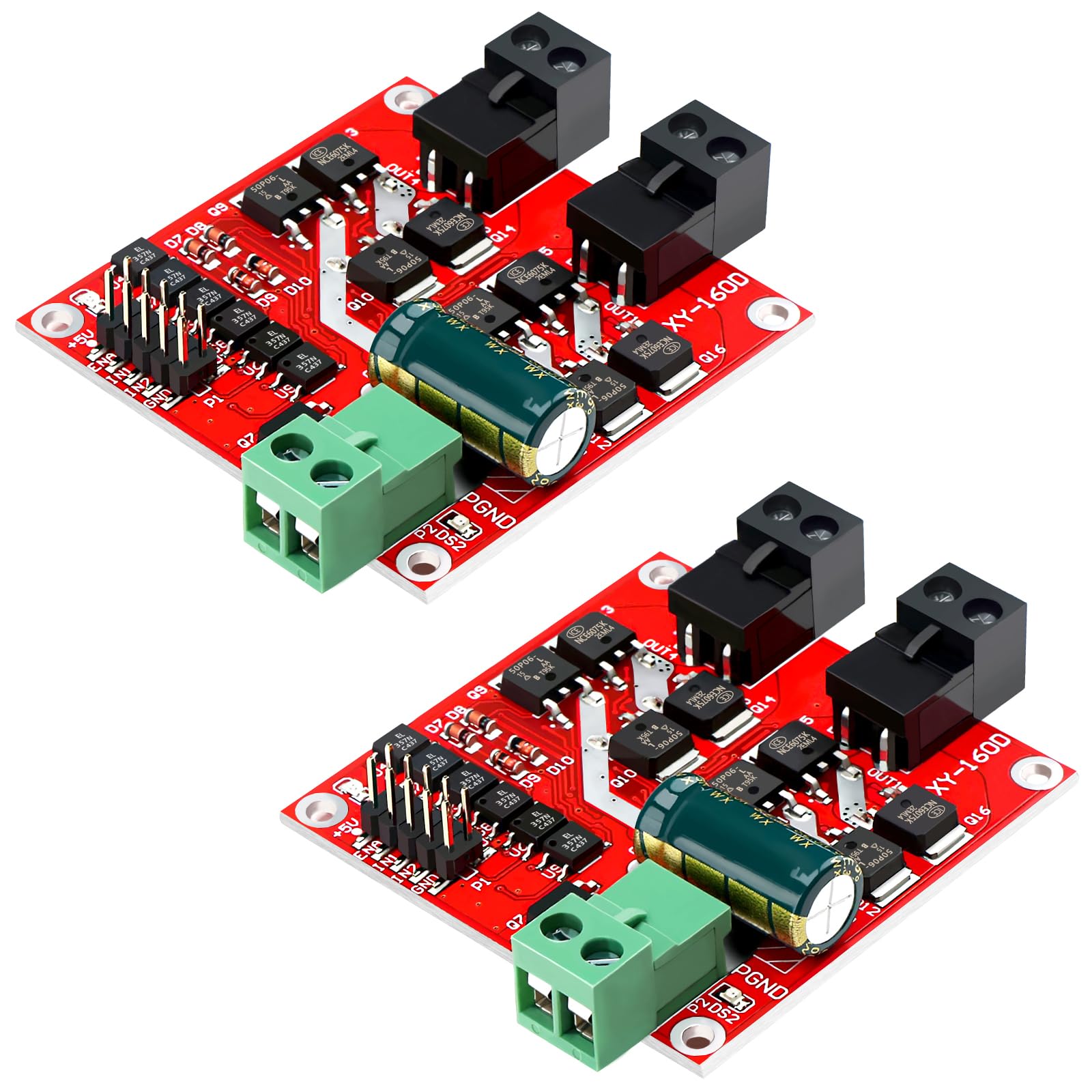 Photo 1 of DROK DC Motor Driver 2pcs, L298 Dual H Bridge Motor Speed Controller DC 6.5V-27V 7A PWM Motor Regulator Board 12V 24V Electric Motor Control Module Industrial 160W with Optocoupler Isolation