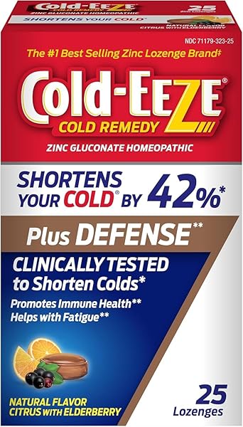 COLD-EEZE PLUS DEFENSE NATURAL CITRUS WITH ELDERBERRY ZINC...