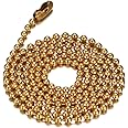 SINLEO Titanium Stainless Steel Small Beads Ball Chain Necklace for Men Women 24-38 Inches Silver Black Gold